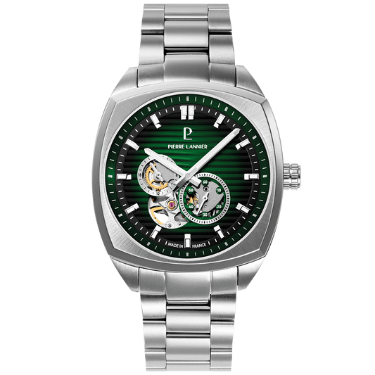 Montre Pierre Lannier Homme ARCADIUS automatique Acier Vert - MONTRES - 328F171