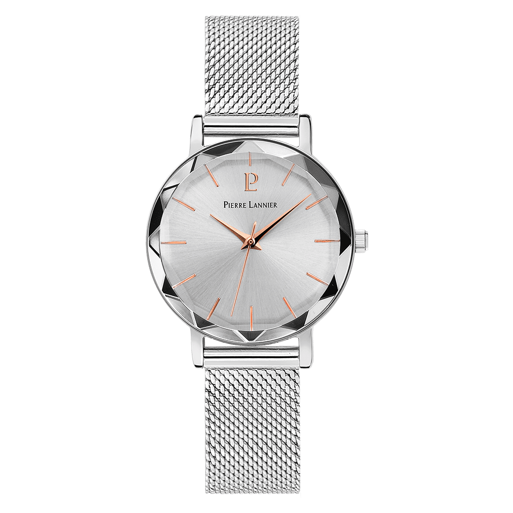 Montre Pierre LANNIER MULTIPLE Acier Maille milanaise - Bijouterie TAMARA