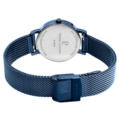 Montre Pierre LANNIER MULTIPLES Acier bleu Maille milanaise bleu - Bijouterie TAMARA