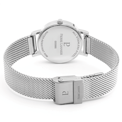 Montre Pierre LANNIER MULTIPLES Acier Vert Maille milanaise - Bijouterie TAMARA