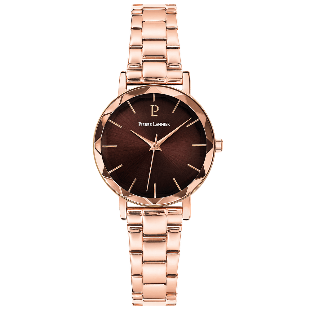 Montre Pierre LANNIER MULTIPLES Rose doré Chocolat acier rose doré - Bijouterie TAMARA