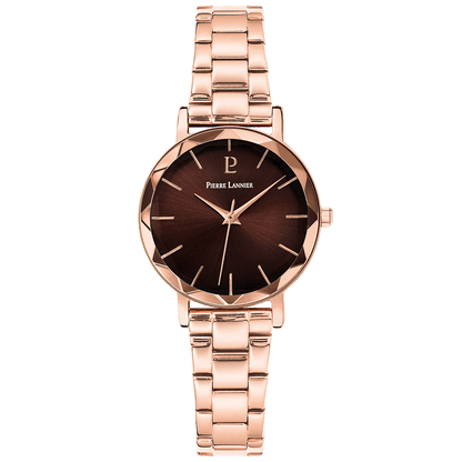 Montre Pierre LANNIER MULTIPLES Rose doré Chocolat acier rose doré - Bijouterie TAMARA