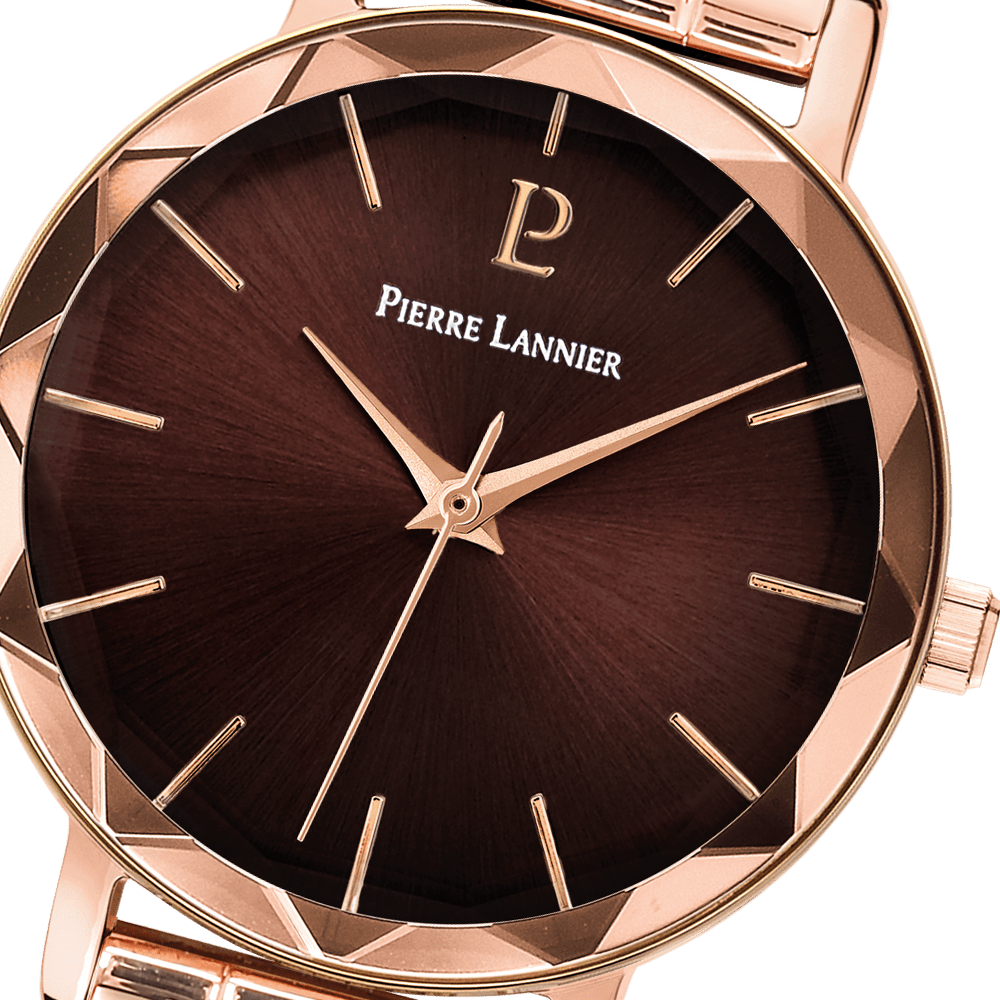 Montre Pierre LANNIER MULTIPLES Rose doré Chocolat acier rose doré - Bijouterie TAMARA