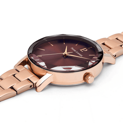 Montre Pierre LANNIER MULTIPLES Rose doré Chocolat acier rose doré - Bijouterie TAMARA