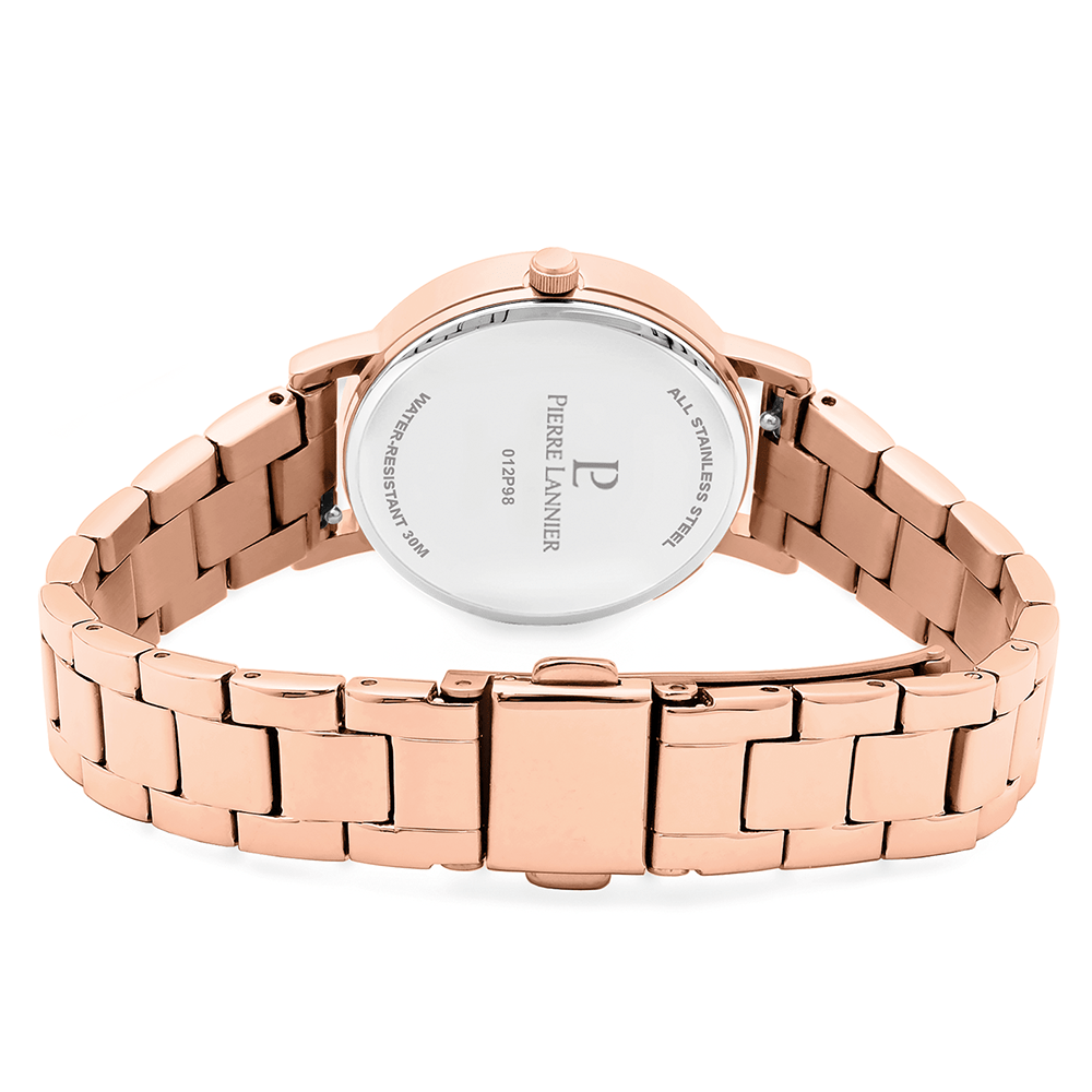 Montre Pierre LANNIER MULTIPLES Rose doré Chocolat acier rose doré - Bijouterie TAMARA