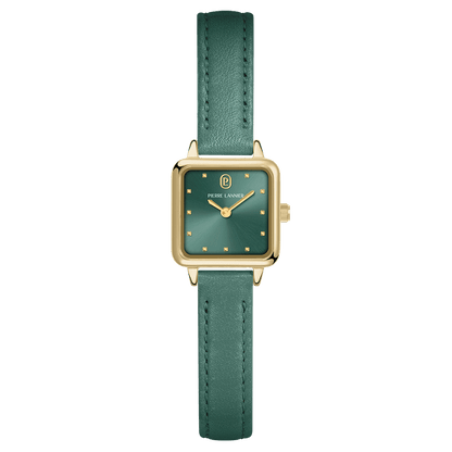 Montre Pierre LANNIER NEORA Dorée Vert Cuir Vert - MONTRES -059H577