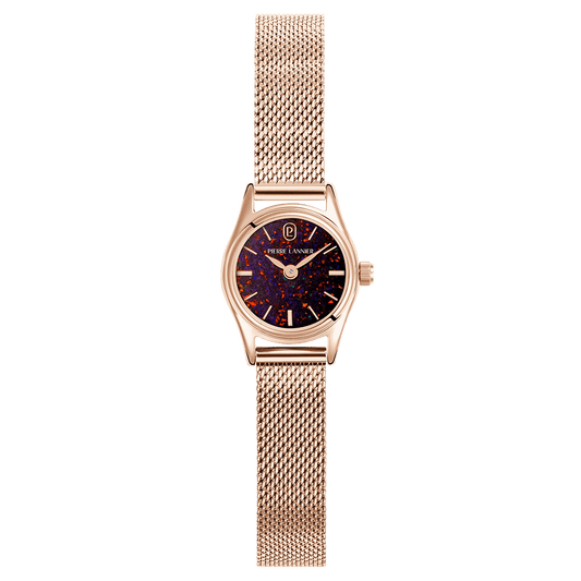 Montre Pierre LANNIER OPALIA Rose doré Opale de synthèse Maille milanaise - MONTRES -025R958