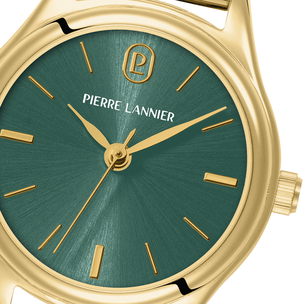 Montre Pierre LANNIER PYA Doré Vert maille milanaise - MONTRES - 021K572