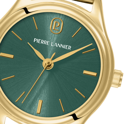 Montre Pierre LANNIER PYA Doré Vert maille milanaise - MONTRES - 021K572