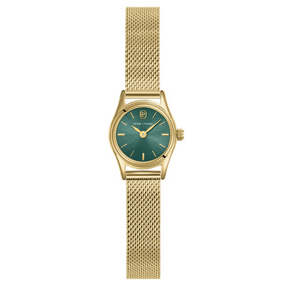 Montre Pierre LANNIER PYA Mini Doré Vert maille milanaise - MONTRES -091M572