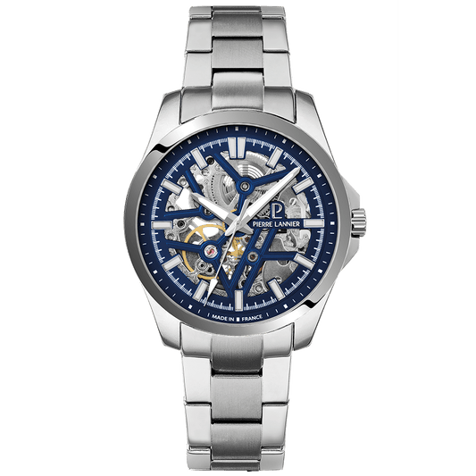 Montre Pierre LANNIER SKELETOM Acier Squellette Bleu Acier - MONTRES -304G161