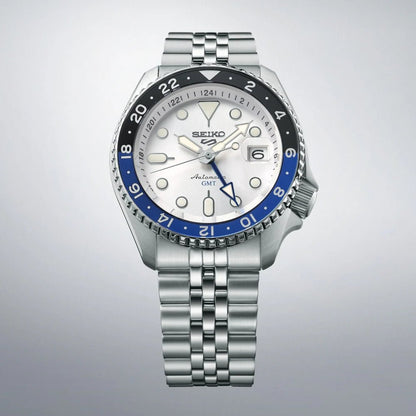 Montre SEIKO 5 Sports Auto GMT Acier blanc - MONTRES -SSK033K1