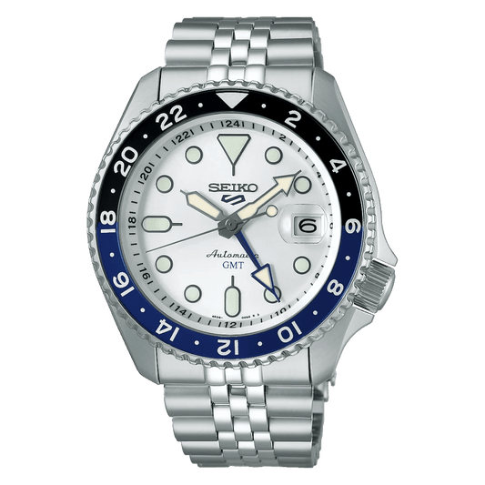 Montre SEIKO 5 Sports Auto GMT Acier blanc - MONTRES -SSK033K1