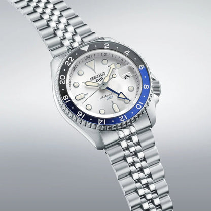 Montre SEIKO 5 Sports Auto GMT Acier blanc - MONTRES -SSK033K1