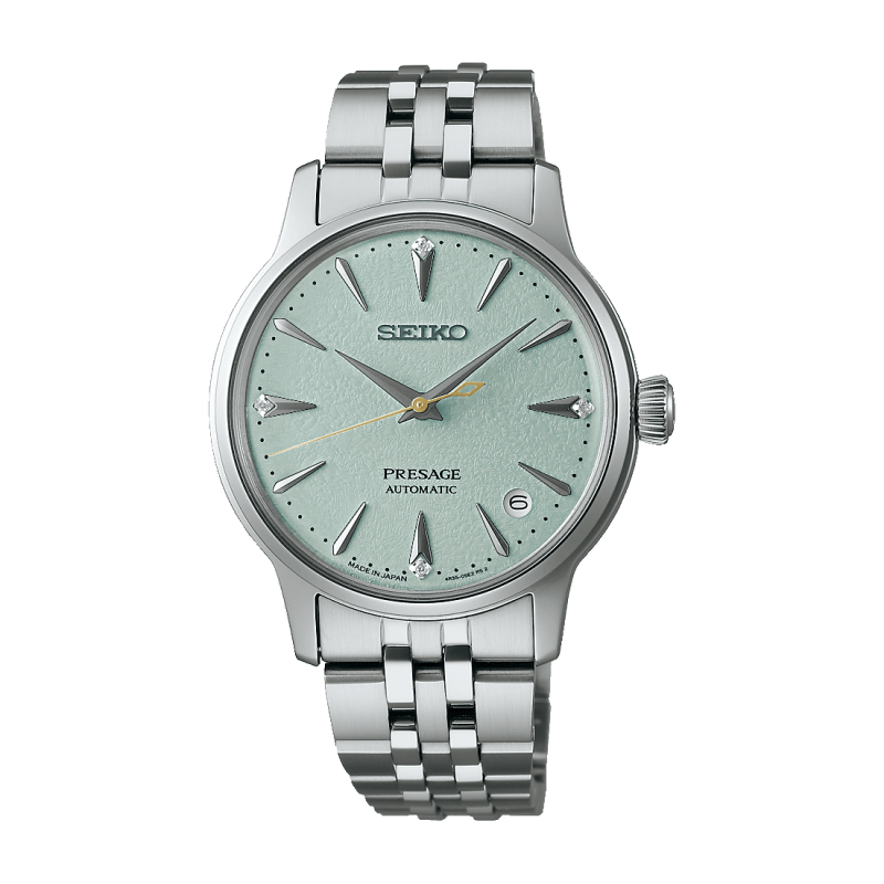 Montre SEIKO Presage automatique femme Acier Vert menthe diamants - MONTRES - SRPL63J1