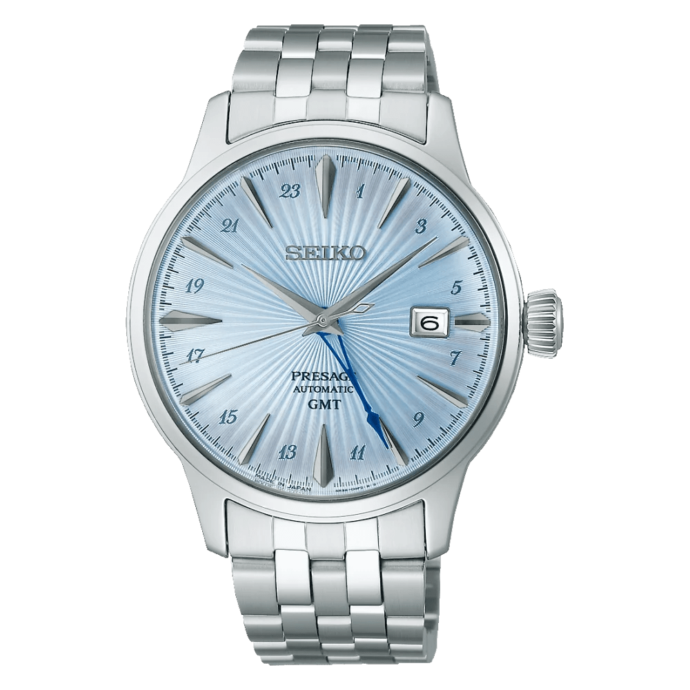 Montre SEIKO Presage Cocktail Automatique GMT Acier bleu - MONTRES -SSK037J1