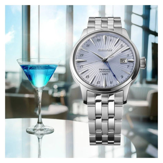 Montre SEIKO Presage Cocktail Automatique GMT Acier bleu - MONTRES -SSK037J1