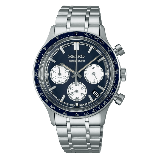 Montre SEIKO Sport Homme Chronographe acier bleu - MONTRES -SSB477P1