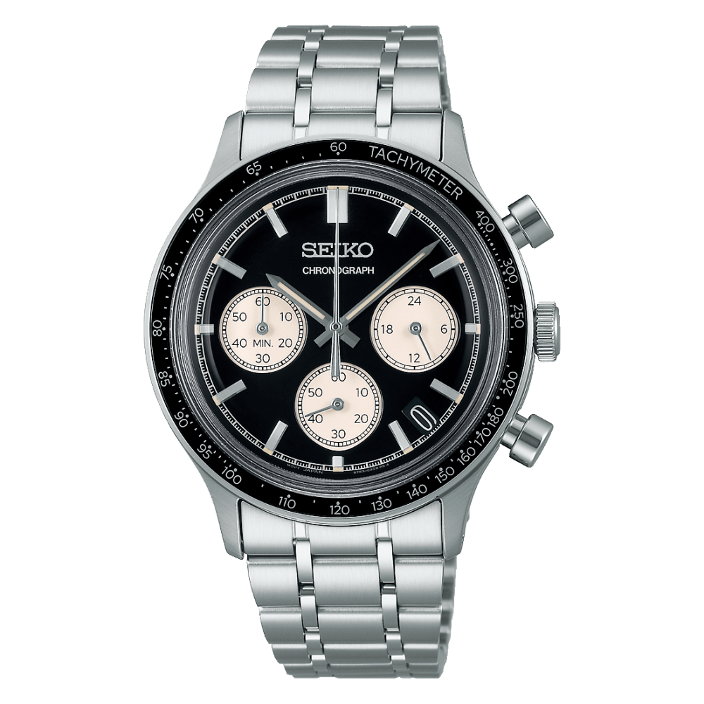 Montre SEIKO Sport Homme Chronographe acier noir - Seiko - Bijouterie TAMARA