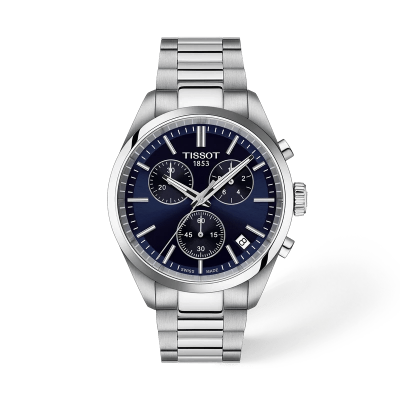 Montre TISSOT PR100 Chrono Acier Bleu 40mm - MONTRES -T1504171104100