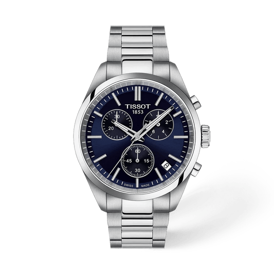 Montre TISSOT PR100 Chrono Acier Bleu 40mm - MONTRES -T1504171104100