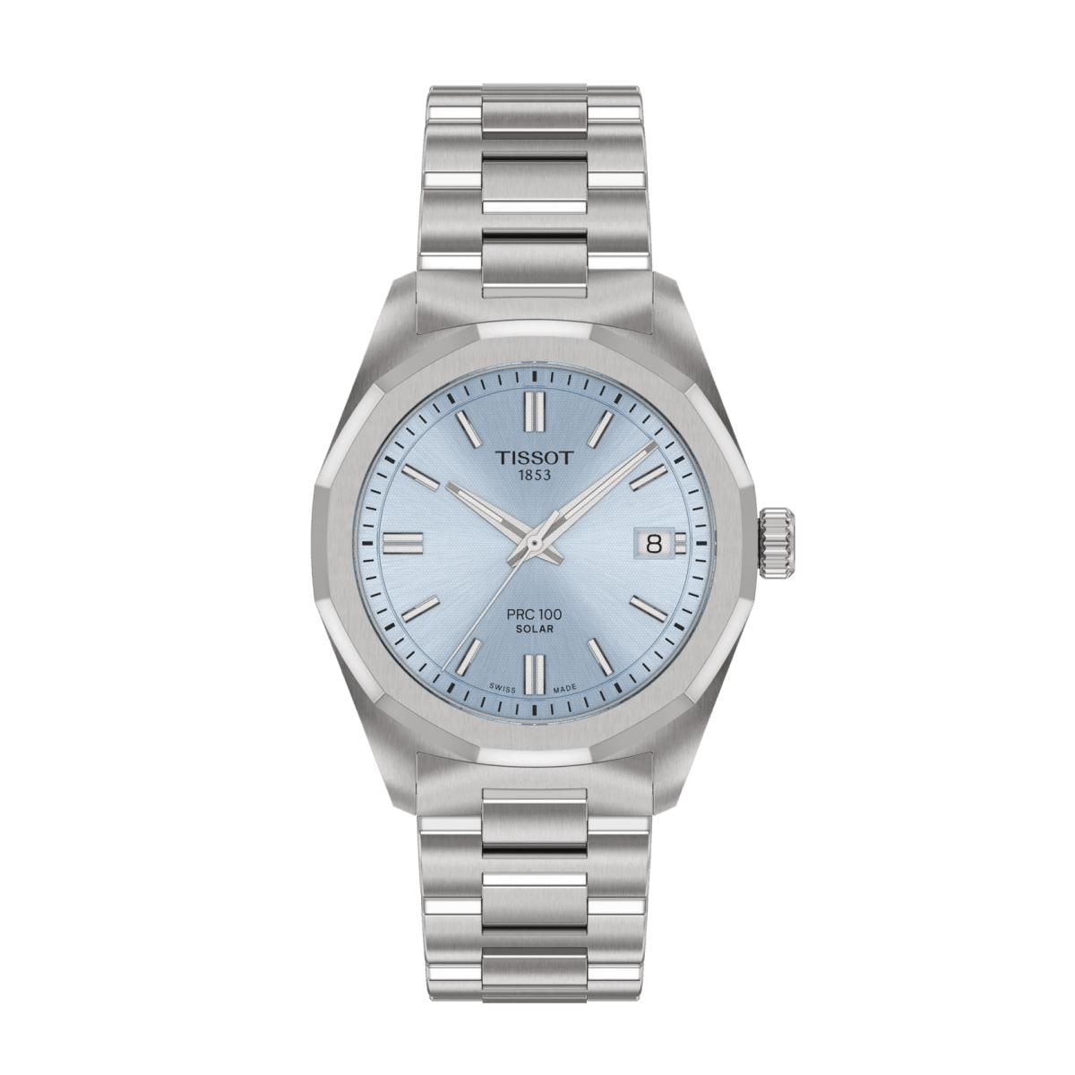 Montre TISSOT PRC 100 Solar Acier Bleu ciel 34mm - Tissot - Bijouterie TAMARA