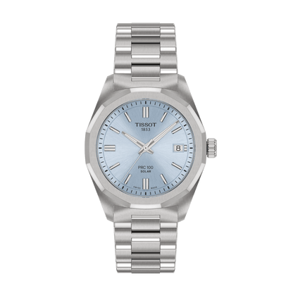 Montre TISSOT PRC 100 Solar Acier Bleu ciel 34mm - Tissot - Bijouterie TAMARA