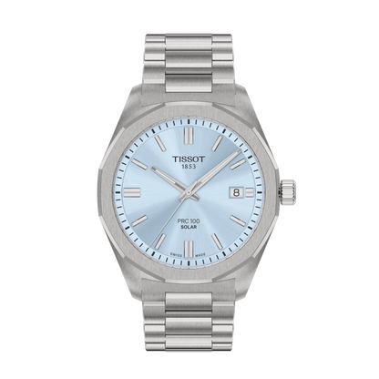 Montre TISSOT PRC 100 Solar Acier Bleu ciel 39mm - MONTRES - T1514221135100