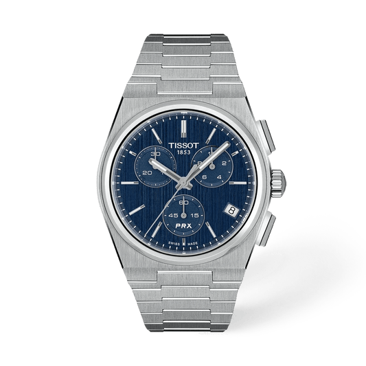 Montre TISSOT PRX Chrono Quartz Acier Bleu 41mm - MONTRES -T1374171104100