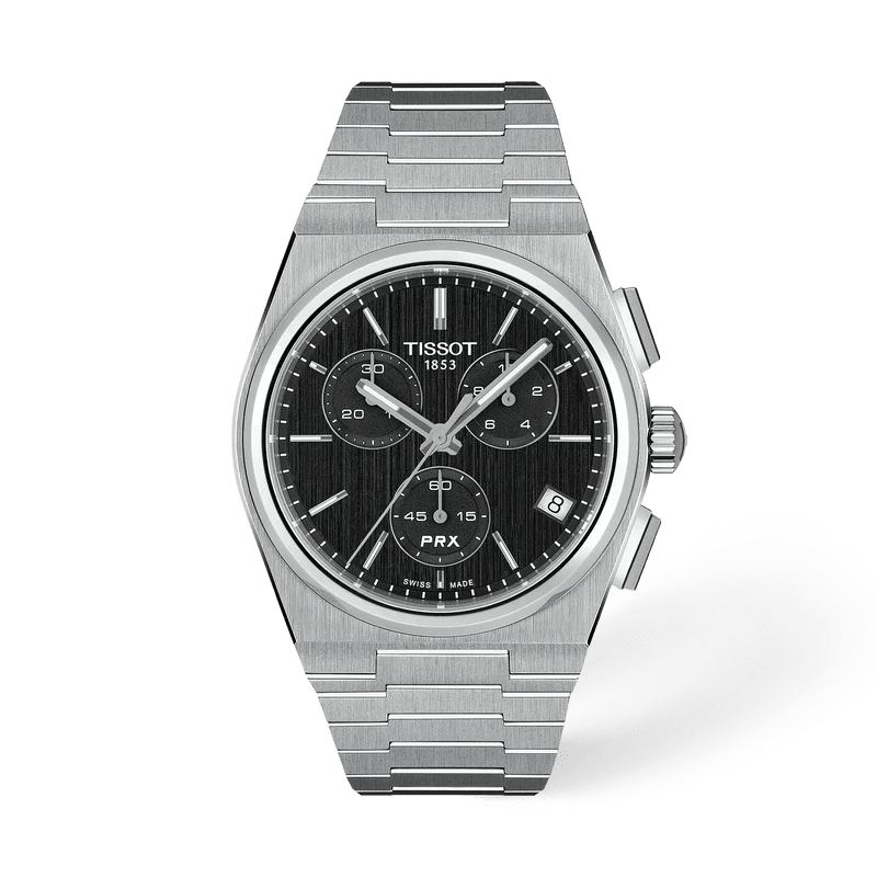 Montre TISSOT PRX Chrono Quartz Acier Noir 41mm - MONTRES -T1374171105100