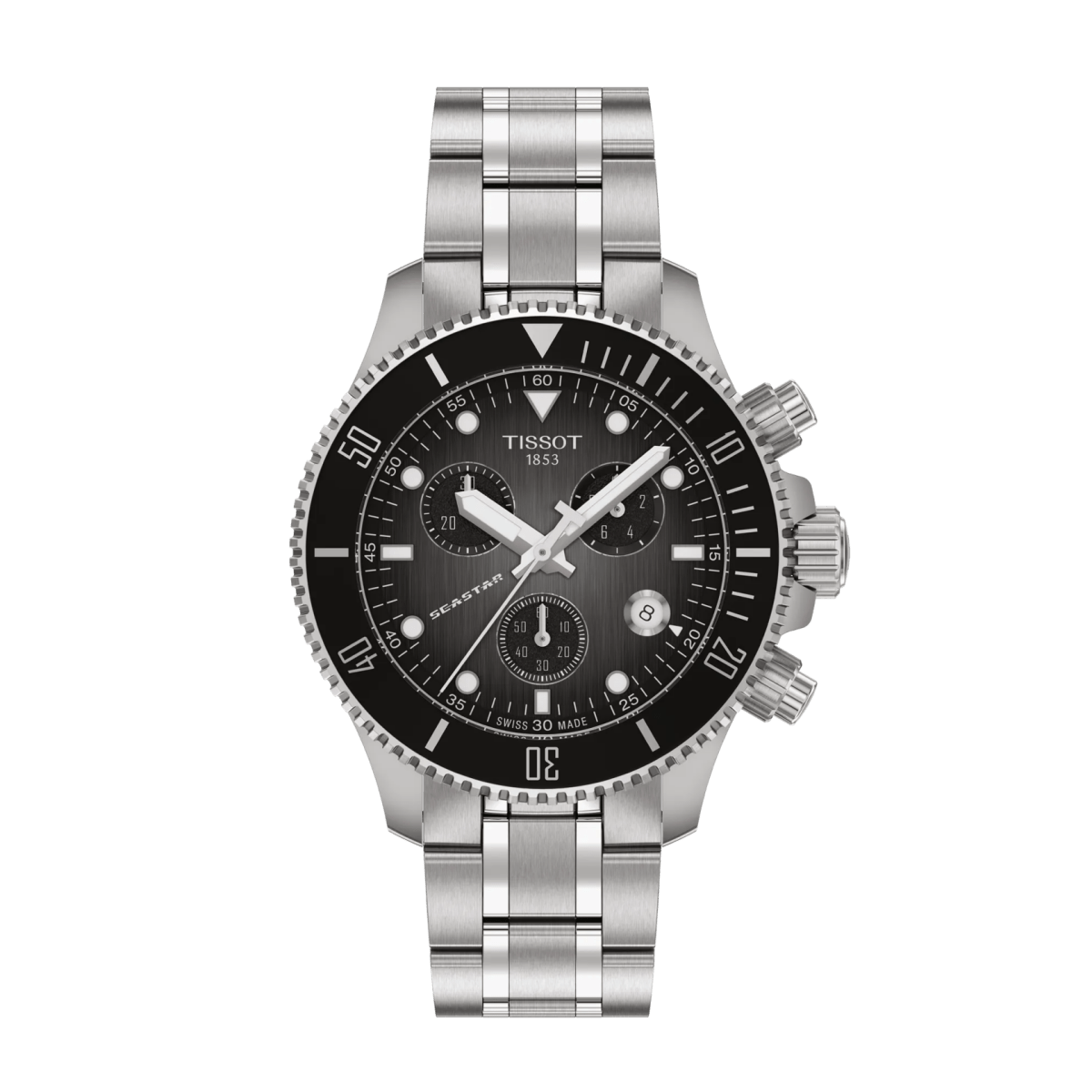 Montre TISSOT Seastar Chrono Acier Noir - Tissot - Bijouterie TAMARA