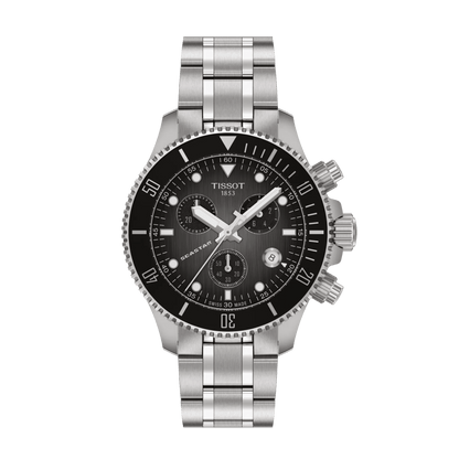 Montre TISSOT Seastar Chrono Acier Noir - Tissot - Bijouterie TAMARA