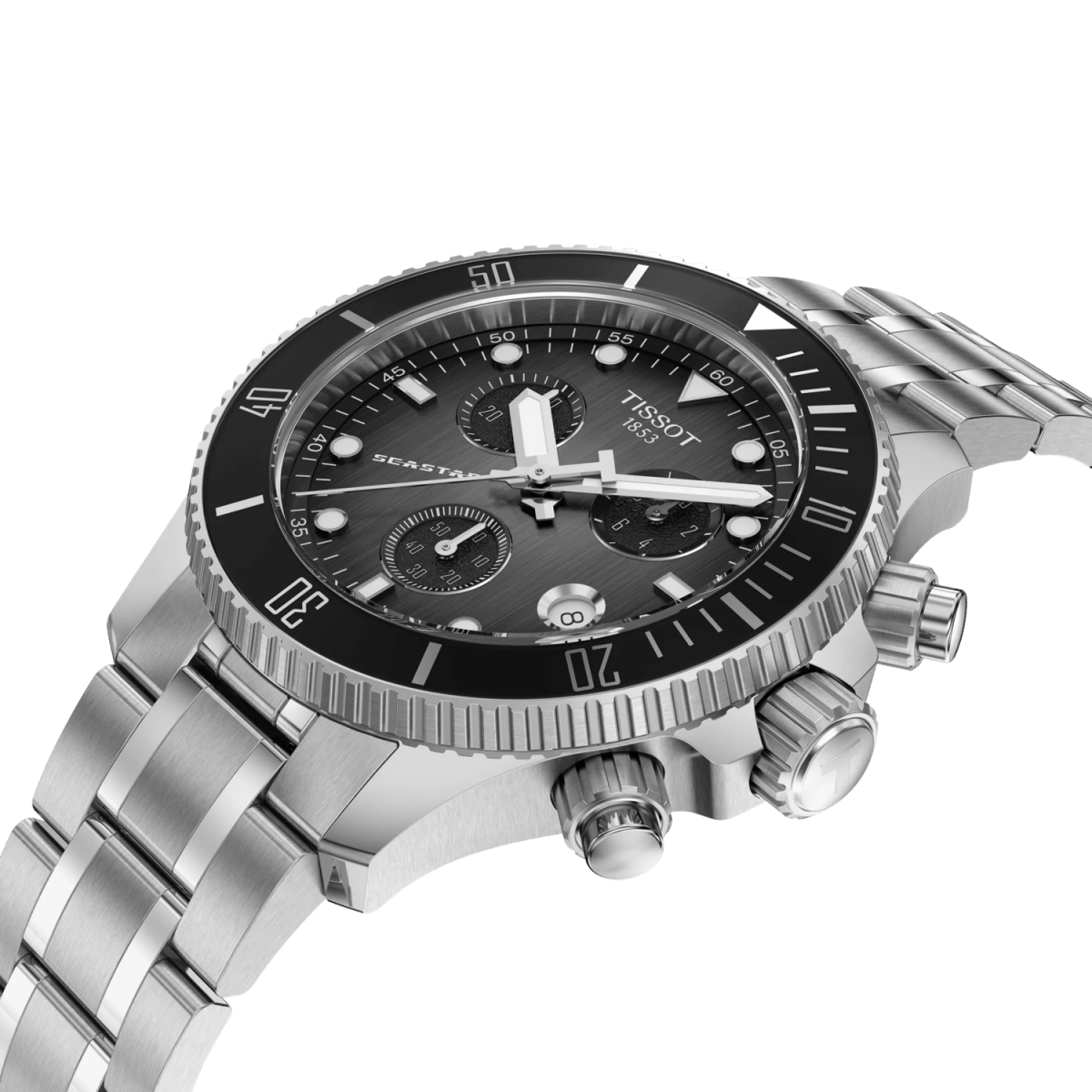 Montre TISSOT Seastar Chrono Acier Noir - Tissot - Bijouterie TAMARA