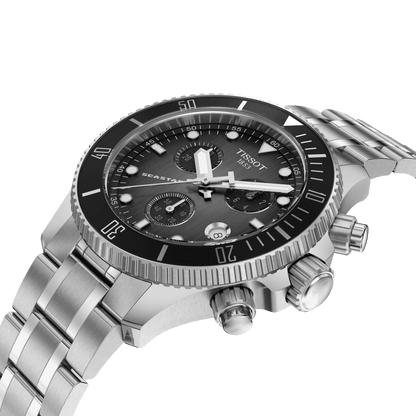 Montre TISSOT Seastar Chrono Acier Noir - Tissot - Bijouterie TAMARA