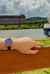 Montre Pierre Lannier Echo cuir marron bleue