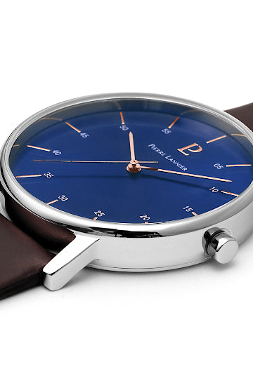 Pierre Lannier Cityline Blue Leather Watch
