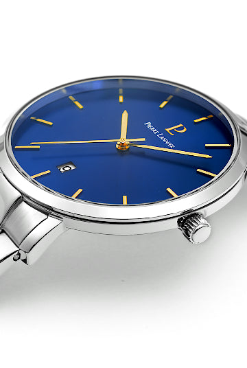 Pierre Lannier Echo Blue steel watch