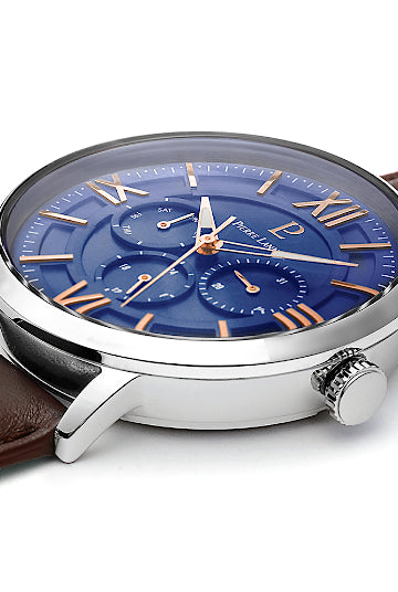 Pierre Lannier Beaucour Blue Leather Watch