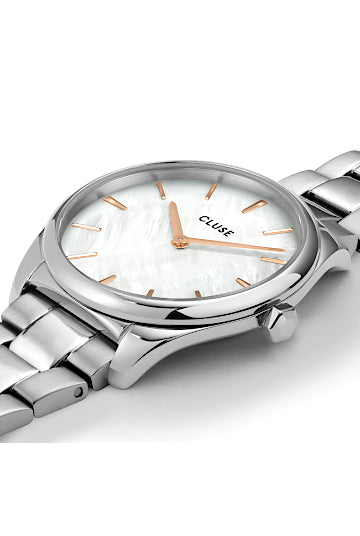 Watch CLUSE Féroce Small Steel White mother-of-pearl