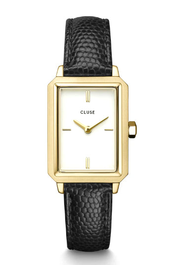 CLUSE Fluette watch Gold black leather