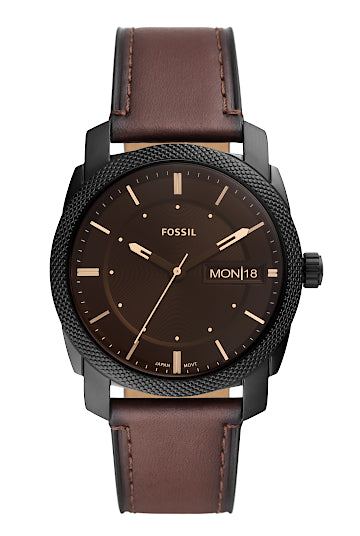 FOSSIL Watch Machine Black Leather