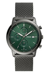Montre FOSSIL Minimalist chronographe Maille milanaise vert