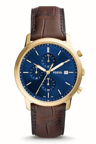 Montre FOSSIL Minimalist chronographe cuir Bleu
