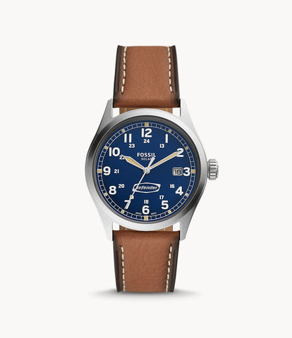 FOSSIL Minimalist chronograph leather watch Blue