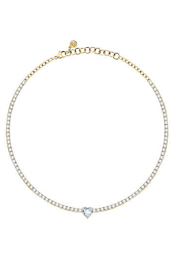 Chiara Ferragni Fairy Tale Necklace Gold Plated and White Crystal