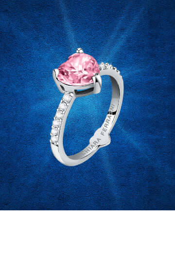 Chiara Ferragni Infinity Love Rhodium Plated Pink Crystal Ring