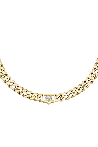 Chiara Ferragni Love Bossy Gold Plated and Crystals Necklace
