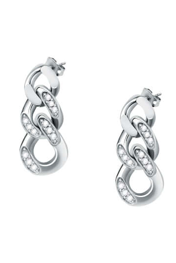 Chiara Ferragni Love Bossy rhodium-plated and crystal earrings