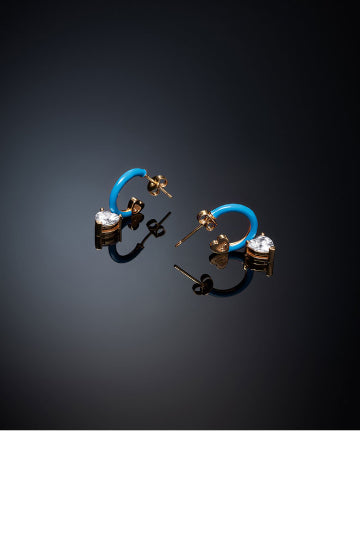 Small Chiara Ferragni Love Parade Blue Hoop Earrings