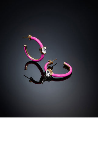 Chiara Ferragni Love Parade Pink Hoop Earrings